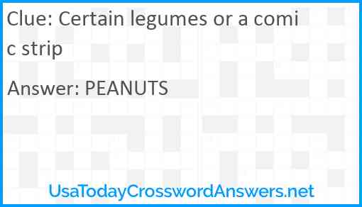 Certain legumes or a comic strip Answer