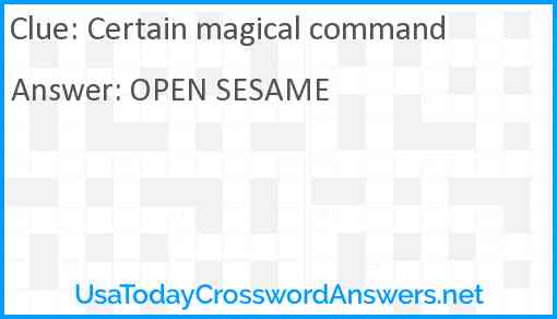 Certain magical command Answer