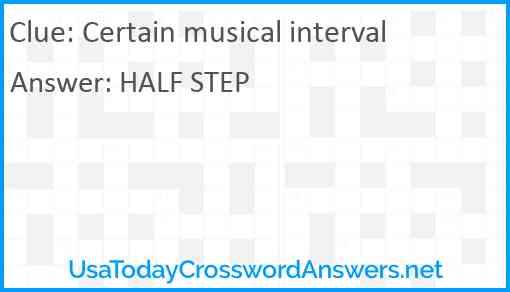 Certain musical interval Answer