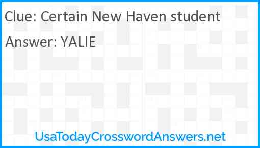 Certain New Haven student Answer