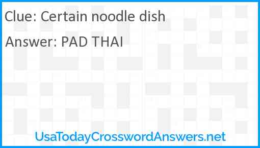 Certain noodle dish Answer