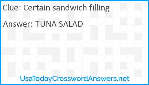Certain sandwich filling Answer
