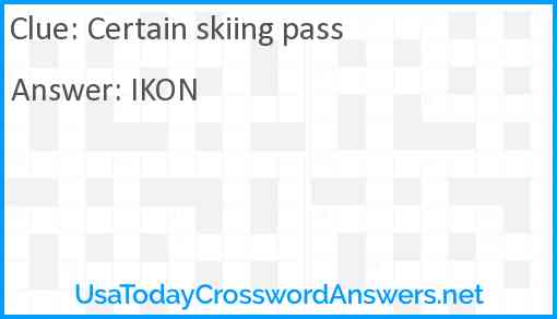 Certain skiing pass Answer