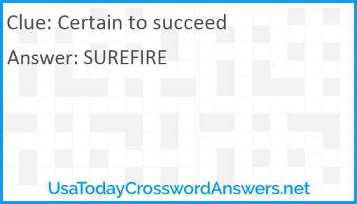 Certain to succeed Answer