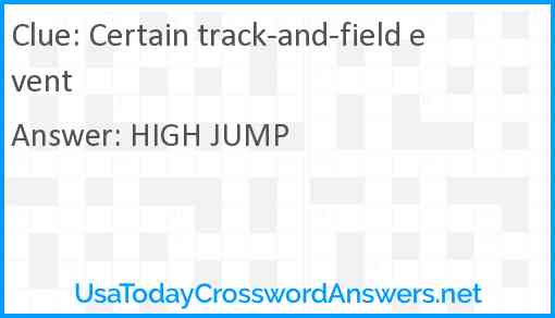 Certain track-and-field event Answer