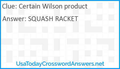 Certain Wilson product Answer