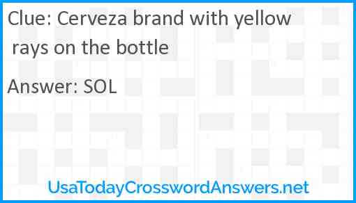 Cerveza brand with yellow rays on the bottle Answer