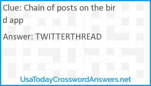 Chain of posts on the bird app Answer
