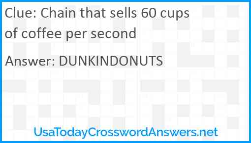 Chain that sells 60 cups of coffee per second Answer