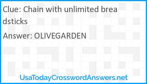 Chain with unlimited breadsticks Answer
