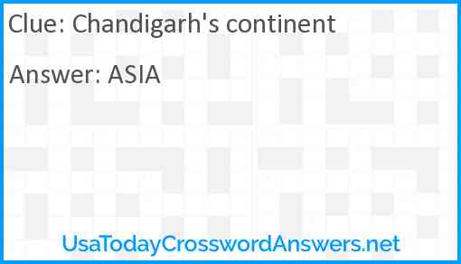 Chandigarh's continent Answer