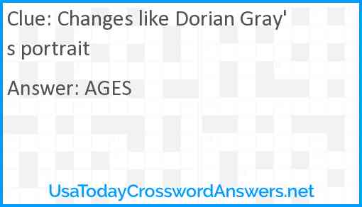 Changes like Dorian Gray's portrait Answer