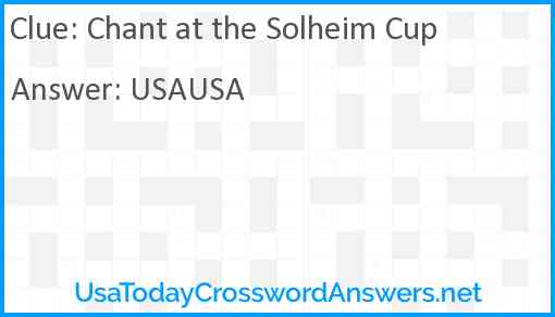 Chant at the Solheim Cup Answer