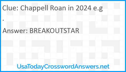 Chappell Roan in 2024 e.g. Answer