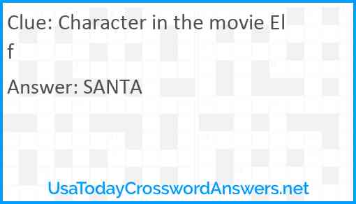 Character in the movie Elf Answer