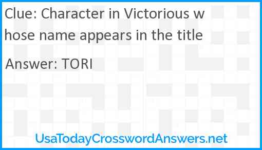 Character in Victorious whose name appears in the title Answer
