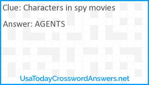 Characters in spy movies Answer