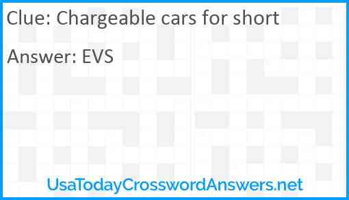 Chargeable cars for short Answer