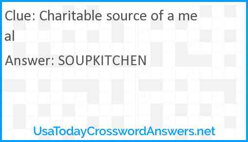 Charitable source of a meal Answer