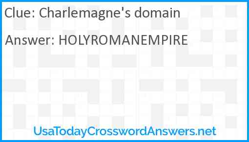 Charlemagne's domain Answer