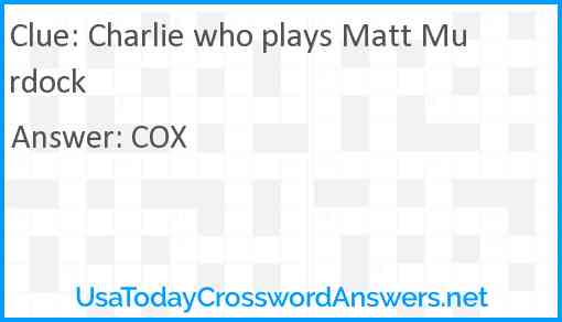 Charlie who plays Matt Murdock Answer