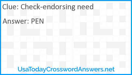 Check-endorsing need Answer