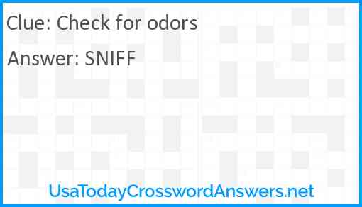 Check for odors Answer