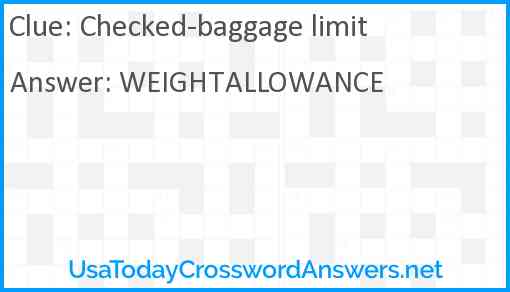 Checked-baggage limit Answer