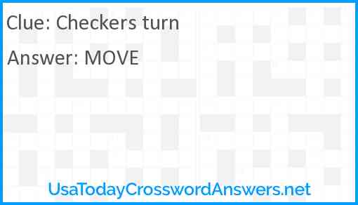 Checkers turn Answer