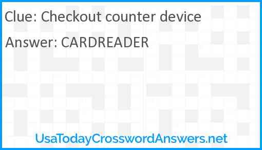 Checkout counter device Answer