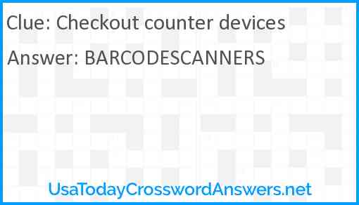 Checkout counter devices Answer