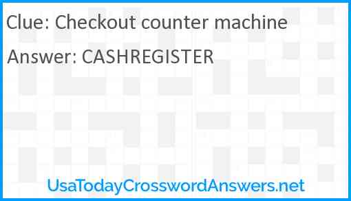 Checkout counter machine Answer