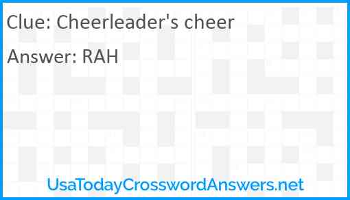 Cheerleader's cheer Answer