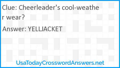 Cheerleader's cool-weather wear? Answer