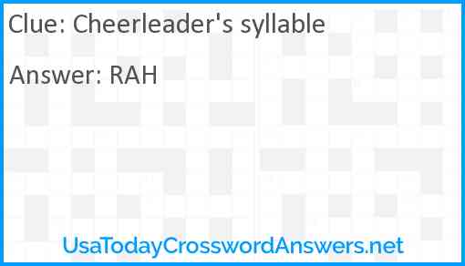 Cheerleader's syllable Answer