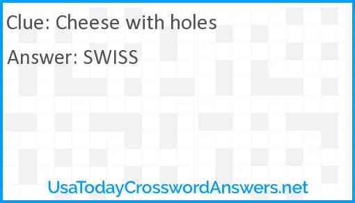 Cheese with holes Answer