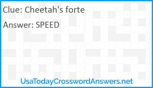 Cheetah's forte Answer