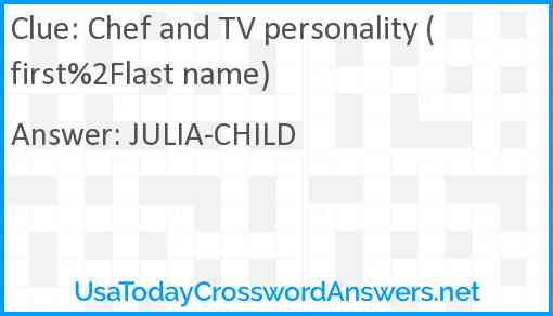 Chef and TV personality (first%2Flast name) Answer