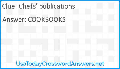 Chefs' publications Answer