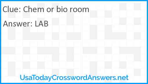 Chem or bio room Answer