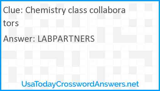 Chemistry class collaborators Answer