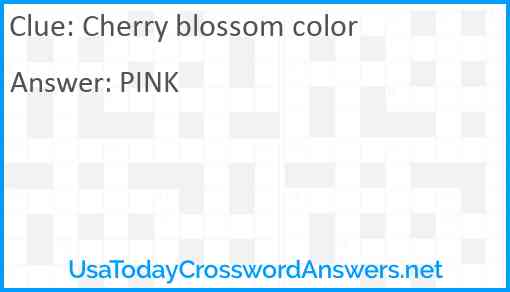 Cherry blossom color Answer