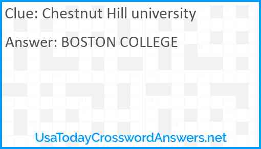 Chestnut Hill university Answer