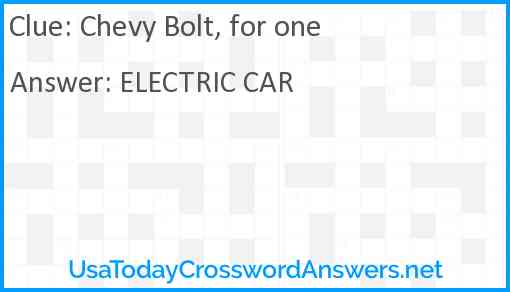 Chevy Bolt, for one Answer