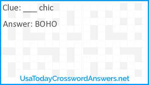 ___-chic Answer