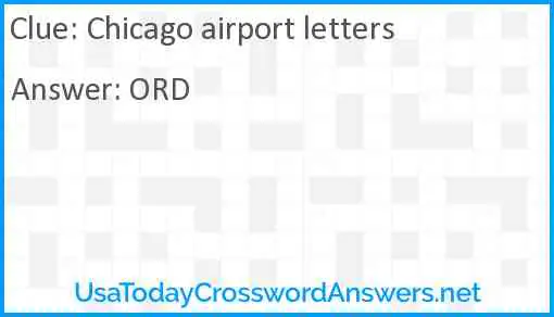 Chicago airport letters Answer