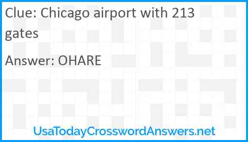 Chicago airport with 213 gates Answer