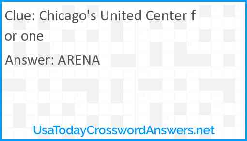 Chicago's United Center for one Answer