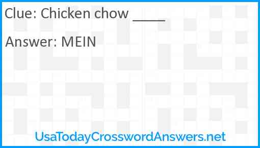 Chicken chow ____ Answer