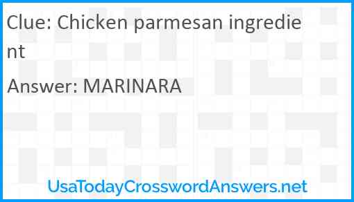 Chicken parmesan ingredient Answer